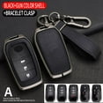 thumbnail image 1 of Lylong Car Accessories Zinc Alloy Leather Remote Key Fob Cover Case for Toyota for Tundra for Corolla Black, 1 of 8