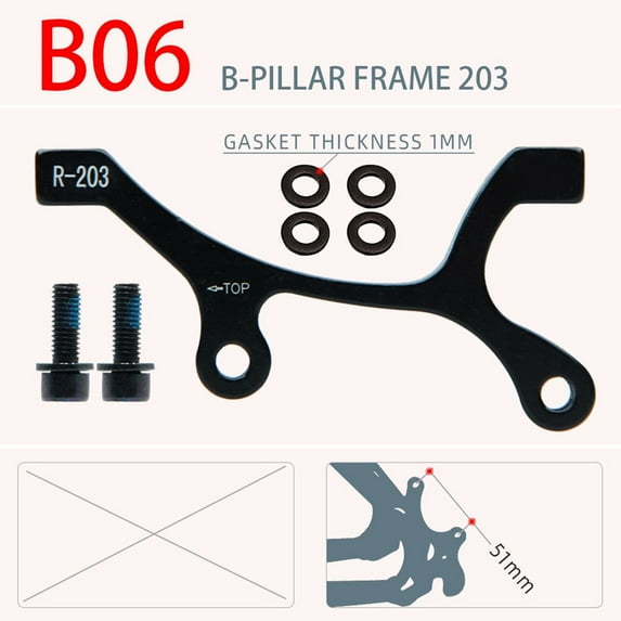 Lylong Disc Brake Base Pads Set Electric Mountain Bike Pm/Is 160 180 203 Mm Aluminum Alloy Caliper Adapter Bicycle Accessory Hydraulic