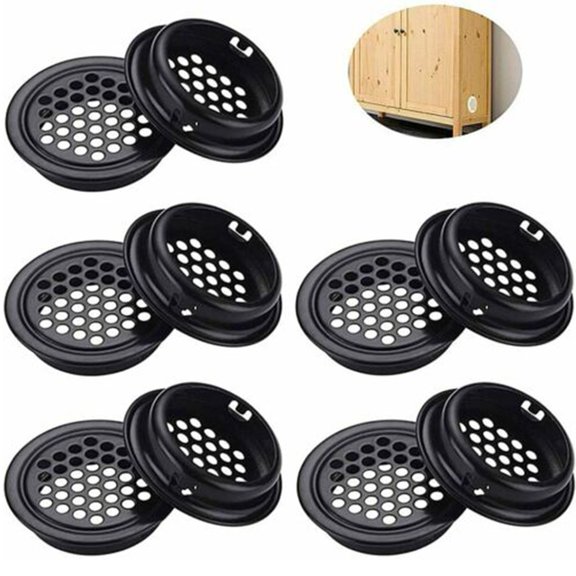 Lylong Home Essentials 10X Round Ventilation Grilles 35Mm Air Vent Louver Hole Soffit Mesh Vents A395