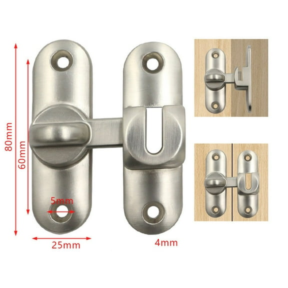 Sliding Gate Barn Door Lock Hook Latch Bolt Stainless Steel for Cabinet Silver