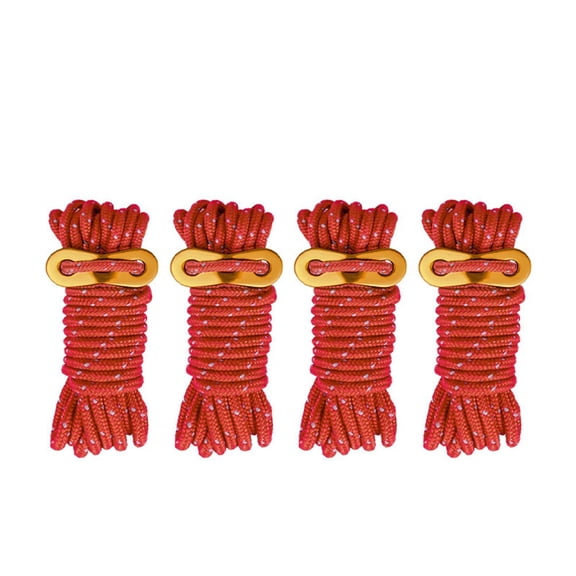Lylong Night Safety 4Mm X 4M Reflective Camping Rope With Pre Attached Adjusters