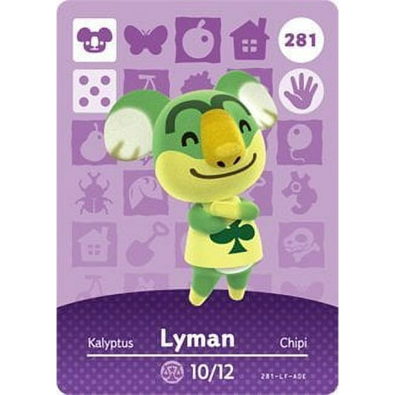 Lyman - Nintendo Animal Crossing Happy Home Designer Amiibo Card - 281 - Walmart.com