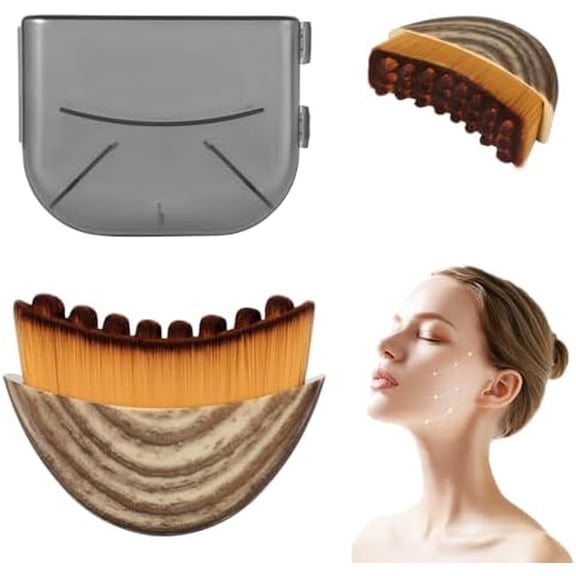 Lymphatic Contour Brush, Dry Brushing Brush for Chin & Jawline Sculpting, , Designed to Fit The Precisely and with Case