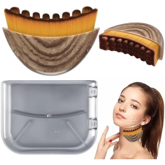 Lymphatic Contour  Brush,Lymphatic Drainage  for Sculpting,Ultra-Soft Bristles Suitable for   Types,Portable  Gua Sha Brush with Travel Case(1 Pcs)