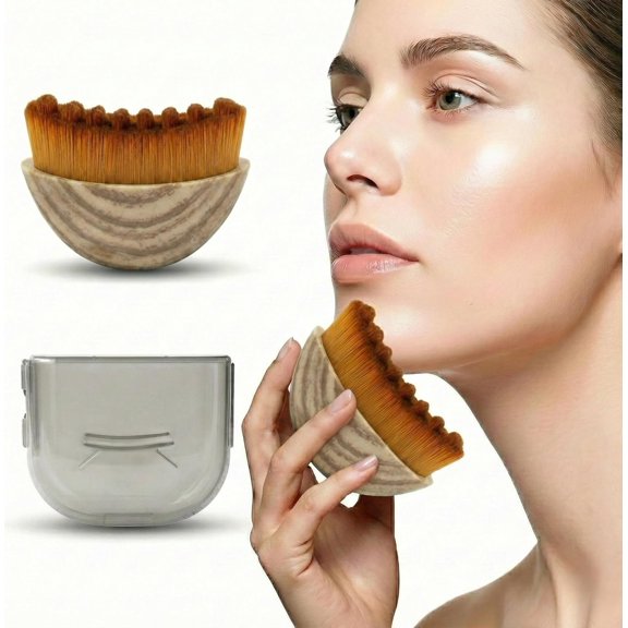 Lymphatic Contour Brush for Sculpting & Anti-Puffiness - Ultra-Soft Bristles for Detox, Lift & Glow - Facial Skincare Tool for Jawline Definition & Makeup Prep