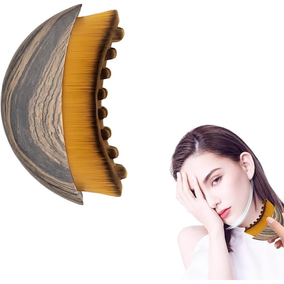 Lymphatic Contour Face Brush - Ergonomic Lymphatic Drainage for Chin & Jawline Sculpting, Face Dry Brush with Precise Skin Fit - Relieve Fatigue, Enhance Cleansing for Effective Contouring