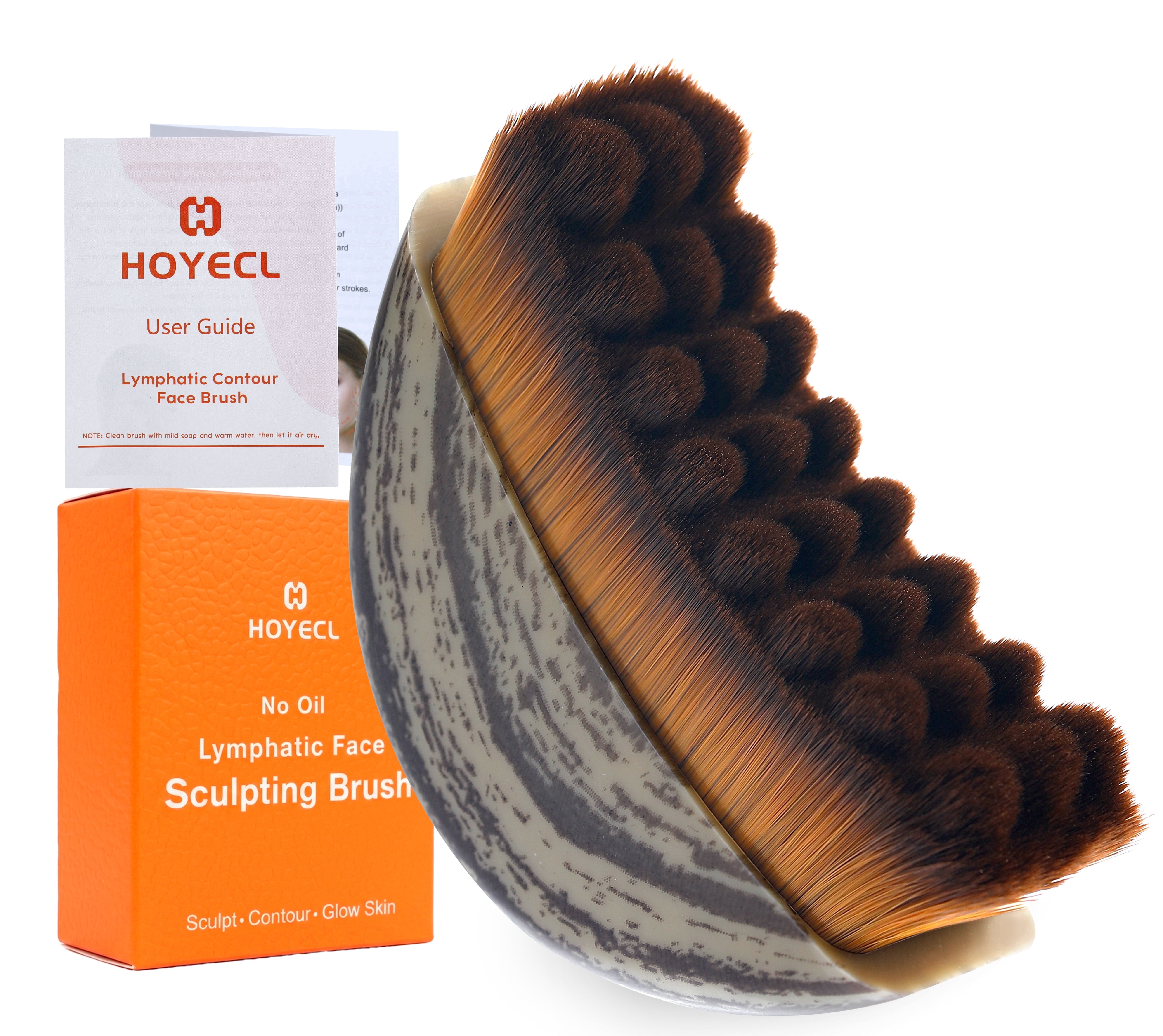 Hoyecl Soft Lymphatic Drainage Face Brush for Mature Skin - Morning Depuff, Sculpt & Contour, No Oil Gua Sha Brush for Face, Gentle on Sensitive Skin