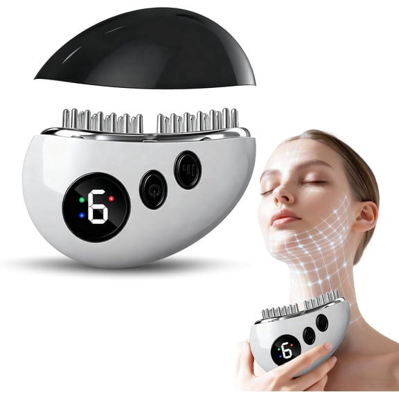 Lymphatic Contour Face Brush, Lymphatic Drainage Massager, Double Chin Reducer, Gua Sha Facial Tools,9-Function Gear Adjustment, Facial and Body Sculpting,for Jawline & Puffiness (White)