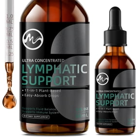 Lymphatic Drainage Drops,11-in-1 Lymphatic Detox Support,Vegan Supplement with Echinacea, Elderberry,Red Clover, Burdock Root, Cleavers Herb,2FL oz