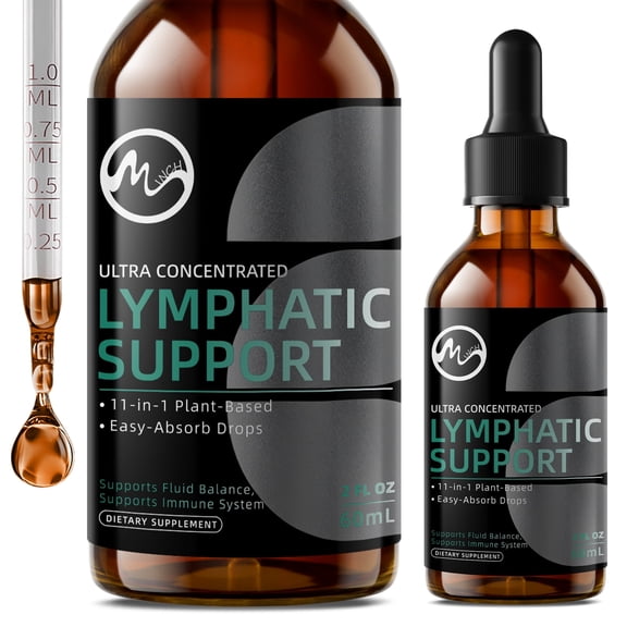 Lymphatic Drainage Drops,11-in-1 Lymphatic Detox Support,Vegan Supplement with Echinacea, Elderberry,Red Clover, Burdock Root, Cleavers Herb,2FL oz
