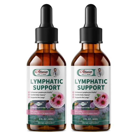 Lymphatic Drainage Drops - 11 in 1 Organic Lymphatic Drainage Supplement, 4 fl oz, 2 Pack
