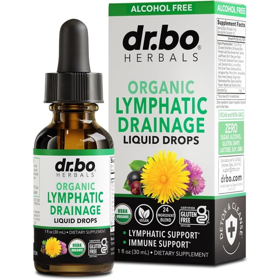 Lymphatic Drainage Drops, 24-In-1 Organic Lymphatic Support Liquid Health Cleanse, 1 fl oz