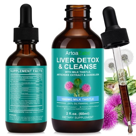 Lymphatic Drainage Drops for Liposomal, Immune & Lymph System Support Supplement with Echinacea, Dandelion, Burdock, Bromelain, Calendula, Turmeric & More - 2Pack