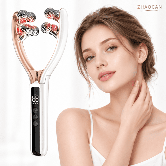 Electric Face Roller, Rechargeable Facial Beauty Tool, Stainless Steel Face and Neck Roller with Vibration and Heating Functions, for Daily Skincare, Home Beauty Care and Travel Use