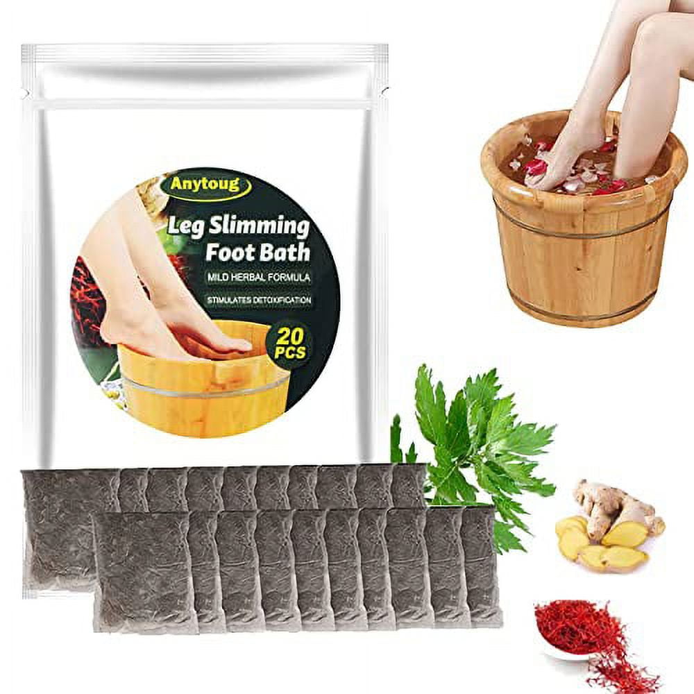 Lymphatic Drainage Ginger Foot Soak,20pcs Wormwood Foot Bath, Ginger Foot Bath Bag, Leg Slimming