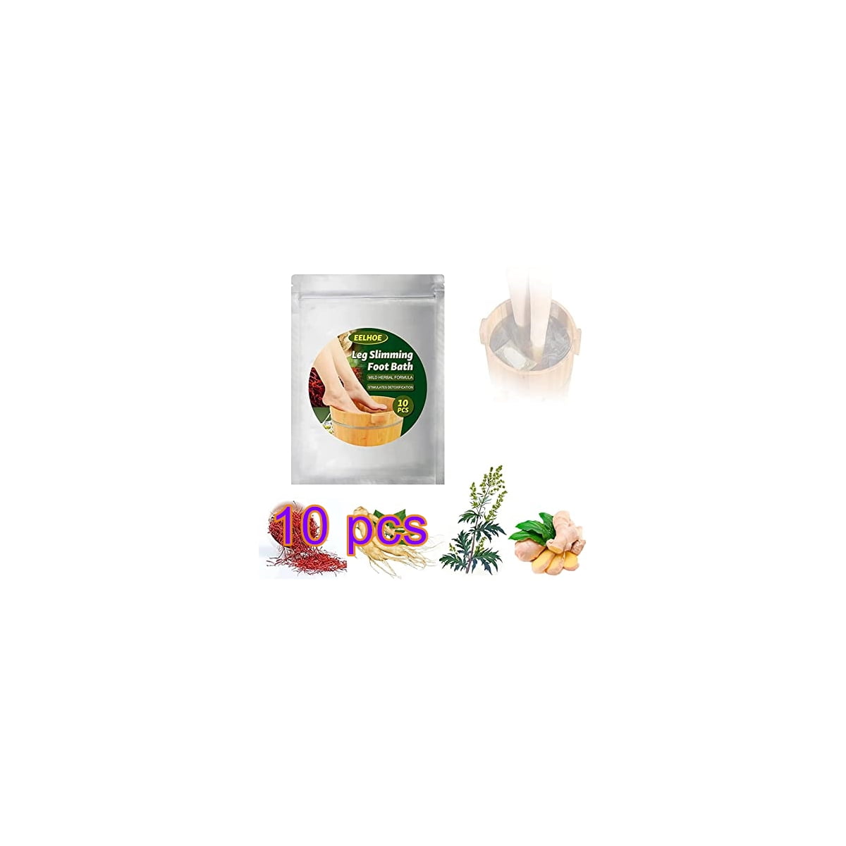 Lymphatic Drainage Ginger Foot Soak, Leg Slimming Foot Bath, Turmeric