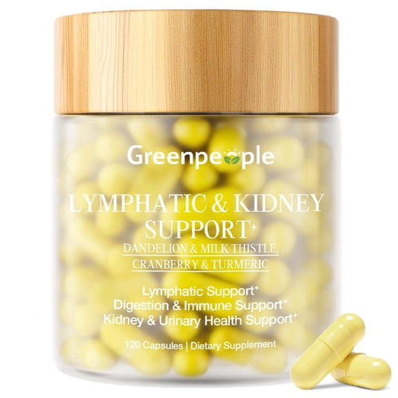 Lymphatic Drainage & Kidney Capsule,with Dandelion,Cleavers,Milk Thistle,Bromelain, Echinacea,Lymph System Support for Women & Men,120 Capsule