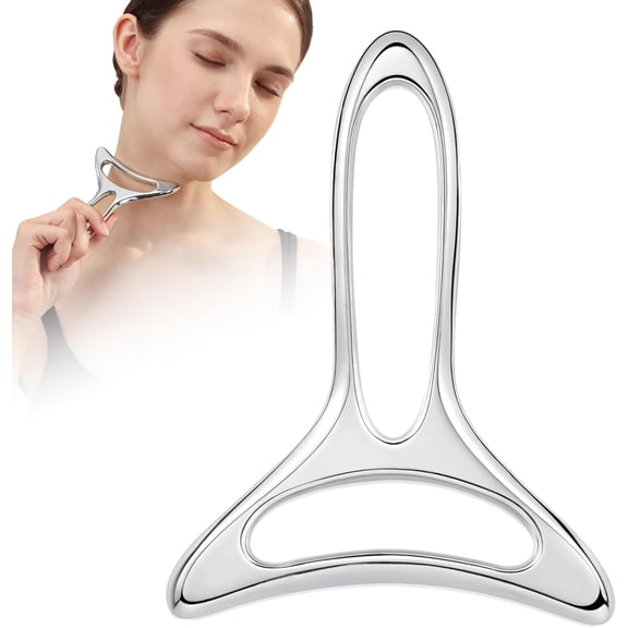 Lymphatic Drainage Massager & Facial Gua Sha, Metal Muscle Scraper Tool for Massage Therapy, Fascia Massage Tools for Full Body, Smooth Face & Neck Fine Lines and Wrinkles (S)