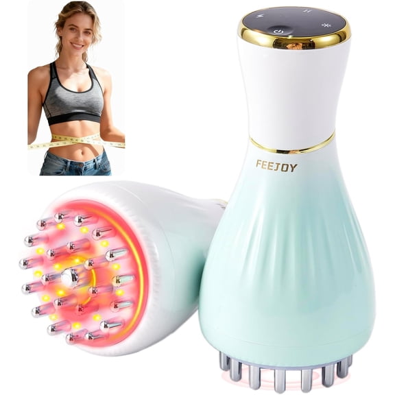 Lymphatic Drainage Massager & Massage Tool, Body Sculpting Machine & Fascia Blaster for Cellulite with Microcurrent, Light, Heat & Vibration, for Legs, Arms & Belly (Gradient Green)