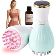 Lymphatic Drainage Massager & Massage Tool with Cellulite Oil, Body Sculpting Machine & Fascia Blaster for Cellulite with Microcurrent, Light, Heat & Vibration, for Legs, Arms & Belly