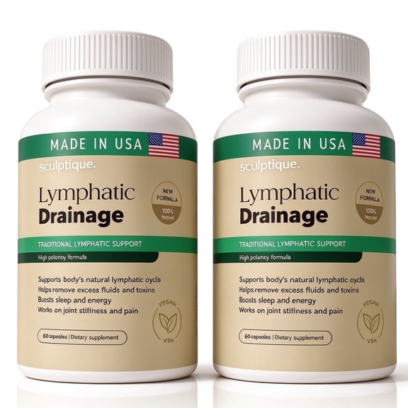 Lymphatic Drainage Supplement – Lymphatic Drainage Capsules with Dandelion, Burdock, Cleavers & Echinacea, Supports Bloating, Fluid Balance & Daily Lymphatic Wellness – 60 Capsules,2 bottles