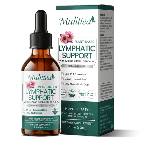 Lymphatic Drainage Supplements Drops - Lymphatic Support Liquid Drops - Vegan, Natural Flavor, 2 fl oz