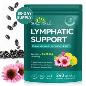 Lymphatic Drainage Supplements, with Echinacea, Dandelion & Burdock Root, Lymphatic Support for Lymph System Balance, 240 Softgels