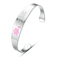 thumbnail image 1 of Lymphedema Alert No Needle or BP Bangle Stainless Steel Medical id Cuff Bracelets for Women, 1 of 4