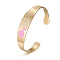 thumbnail image 1 of Lymphedema Alert No Needle or BP Bangle Stainless Steel Rose gold Medical id Cuff Bracelets for Women, 1 of 4