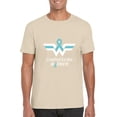 thumbnail image 1 of Lymphedema Warrior Blue Ribbon Awareness Swelling Lymph T-Shirt, for men & women, up to size 5XL, 1 of 3