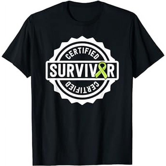Lymphoma Cancer Survivor Gifts Lime Green Ribbon Awareness T-Shirt
