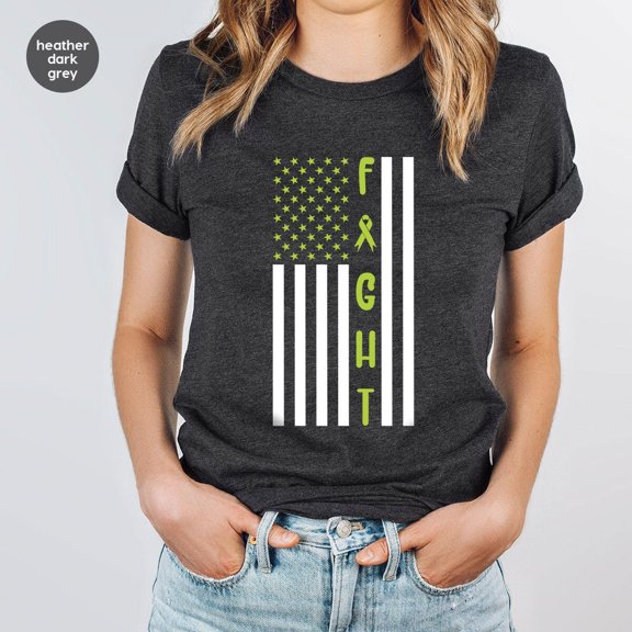 Lymphoma Warrior T-Shirt, Shirts For Women, Awareness Ribbon Shirt, Cancer Survivor Gifts, Usa Flag Graphic Tees, Gift For American