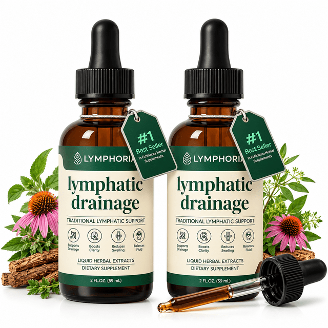 Lymphoria Lymphatic Drainage Oral Liquid Drops, Cleavers, Red Clover ...