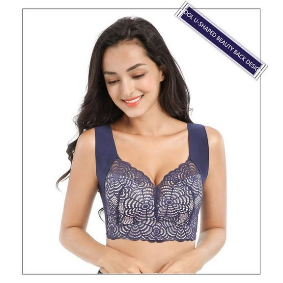 Lymphvity Detoxification and Shaping & Powerful Lifting Bra,Lace Plus Size Wireless Bra for Women (XL)