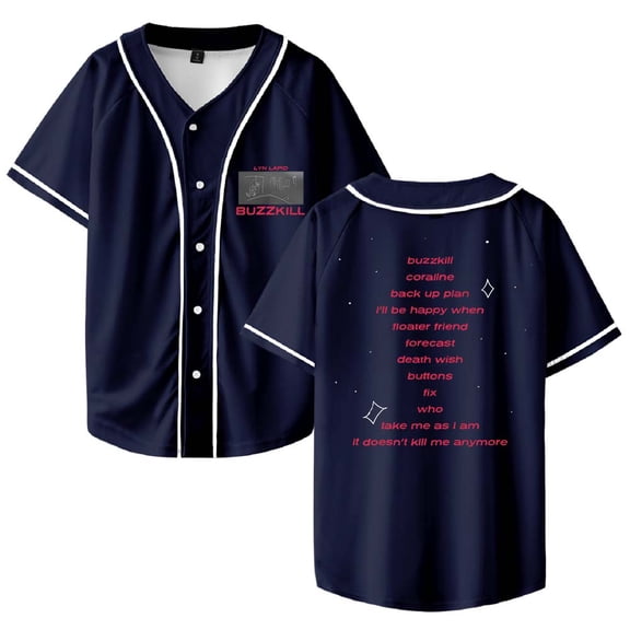 Lyn Lapid Buzzkill Tracklist Merch Baseball Jersey V-Neck Shirt Women Men Short Sleeve Streetwear Clothes