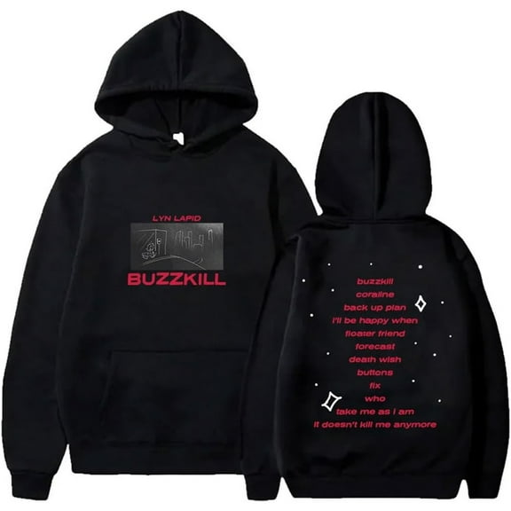 Lyn Lapid Buzzkill Tracklist Merch Hoodie Pockets Drawstring Unisex Hooded Sweatshirt Fashion Clothing