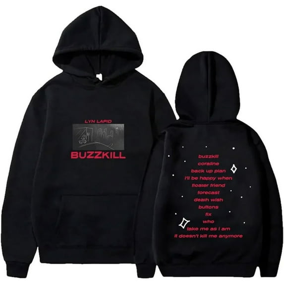 Lyn Lapid Buzzkill Tracklist Merch Hoodie Pockets Drawstring Unisex Hooded Sweatshirt Fashion Clothing