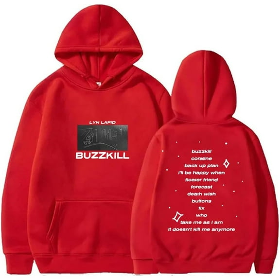 Lyn Lapid Buzzkill Tracklist Merch Hoodie Pockets Drawstring Unisex Hooded Sweatshirt Fashion Clothing