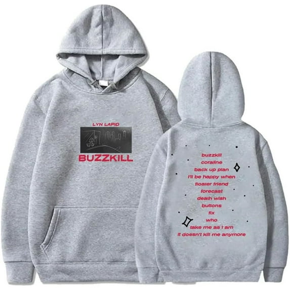 Lyn Lapid Buzzkill Tracklist Merch Hoodie Pockets Drawstring Unisex Hooded Sweatshirt Fashion Clothing