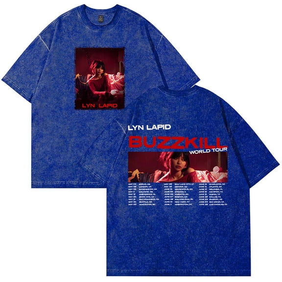 Lyn Lapid Buzzkill World Tour 2025 Merch Cotton T-Shirt Wash Tee Women Men Short Sleeve Crewneck Tee