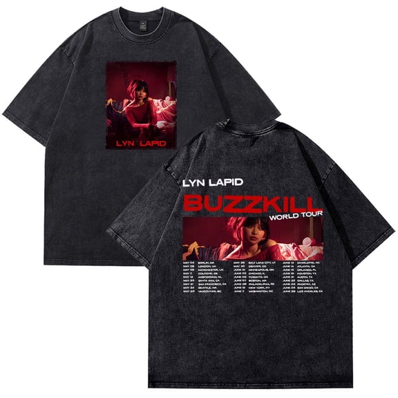 Lyn Lapid Buzzkill World Tour 2025 Merch Cotton T-Shirt Wash Tee Women Men Short Sleeve Crewneck Tee