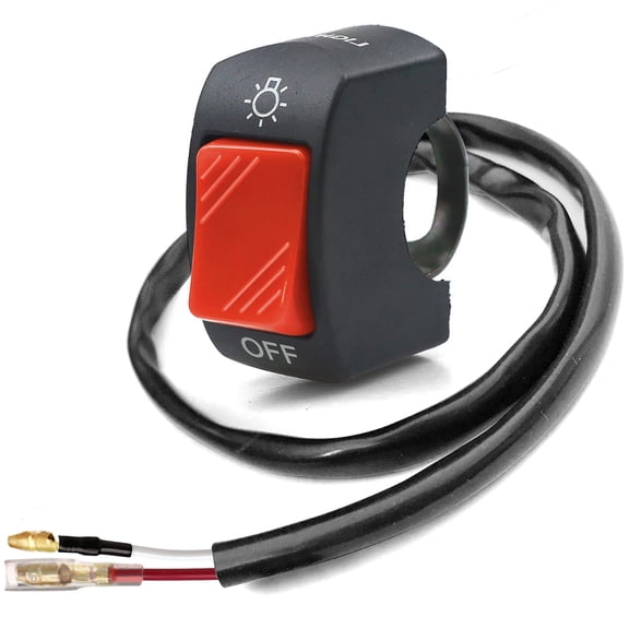 Lyn666 Motorcycle Handlebar Switch On Off Button Bicycle Motorcycle Tuning Part for U5 U7 U2 LED Light Scooter Electrombile-Fits 7/8" Handlebars (22mm) Red 1 Piece