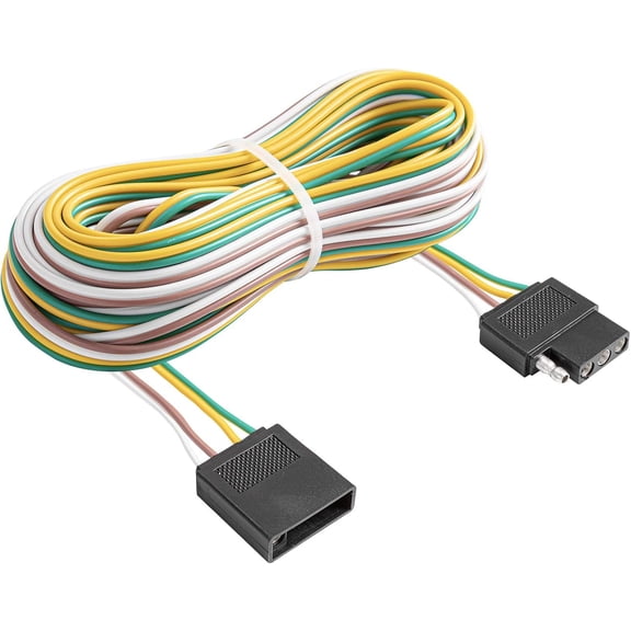 4 Pin Trailer Light Wire Harness Extension 18 Gauge 4-Way Flat Wiring Connector, 30ft, for Trailer Boat Car RV Truck