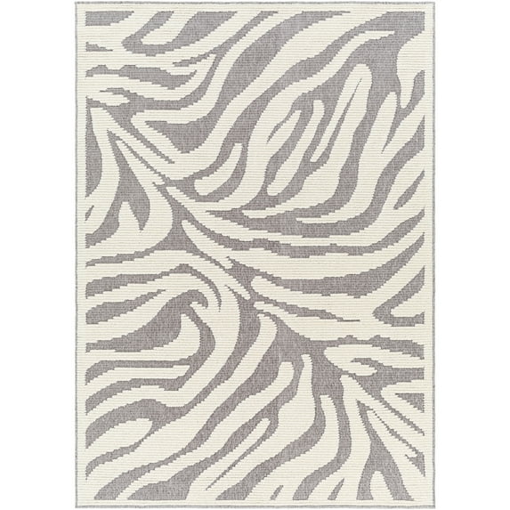 Lyna Gray/Cream 5' x 8' Machine Washable Area Rug
