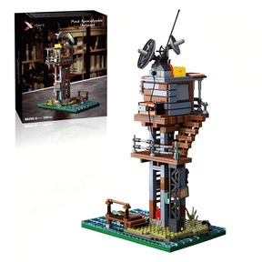Post-Apocalyptic Watchtower Building Set with LED Light, Deserted Island Outpost Model Kit, Swamp Survival Tower with Pier & Satellite Dish, Creative Display Gift for Teens(739PCS)