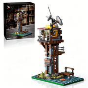 Post-Apocalyptic Watchtower Building Set with LED Light, Deserted Island Outpost Model Kit, Swamp Survival Tower with Pier & Satellite Dish, Creative Display Gift for Teens（739PCS）
