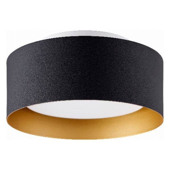 Lynch 10 in. 1-Light Black and Gold Flush Mount Ceiling Fixture