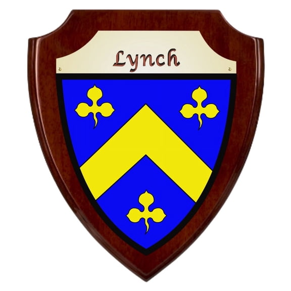 Lynch Irish Coat of Arms Shield Plaque - Rosewood Finish