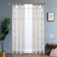 thumbnail image 1 of Lyndale Décor Lyndale Harper Embroidered Sheer Curtain Beige 84 84 Inches, 1 of 5