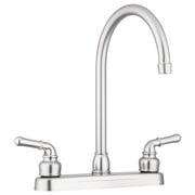 Lynden Kitchen Faucet by Pacific Bay - Features a Classically Arced Spout and Traditional Two-Lever Operation – Metallic Satin Nickel Plating Over ABS Plastic